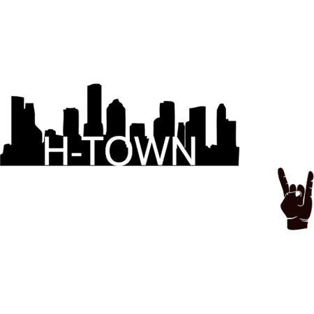 htown, downtown houston,H-Town,clipart,lineart,line art,t-shirt,t-shrits,tee shrits,designs,silk,screen,teeshirts, screen-printing,embroidery,logo,mascot,Downtown Houston Skyline w/hand ,FanceBoyz,Irving,TX,75039